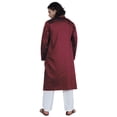 thumbnail image 4 of Atasi Menâ€™s Henley Solid Long Sleeve Kurta Mandarin Collar Ethnic Long Wear, 4 of 7