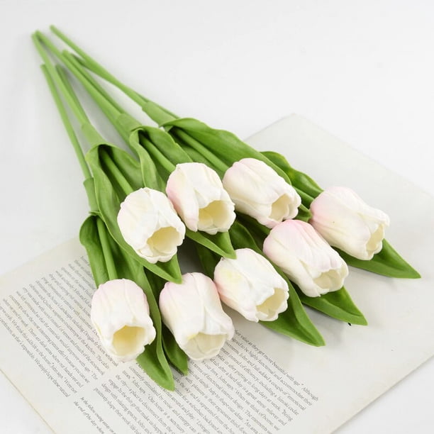 Ramo de tulipanes artificiales de 3/5 Uds., flores de tacto Real para decoración del jardín del hogar, fiesta, boda, arreglos florales de plantas falsas, nuevo Tan Jianjun unisex
