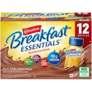 CARNATION BREAKFAST ESSENTIALS Rich Milk Chocolate 12-8 fl. oz. Bottles | 3 Packs - 36 Total