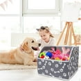 thumbnail image 3 of Brabtod Dog Toys Storage Bins Big Canvas Pet Baskets,Puppy Toy Box Organizer with Metal Handles,Boneclaw, 3 of 7