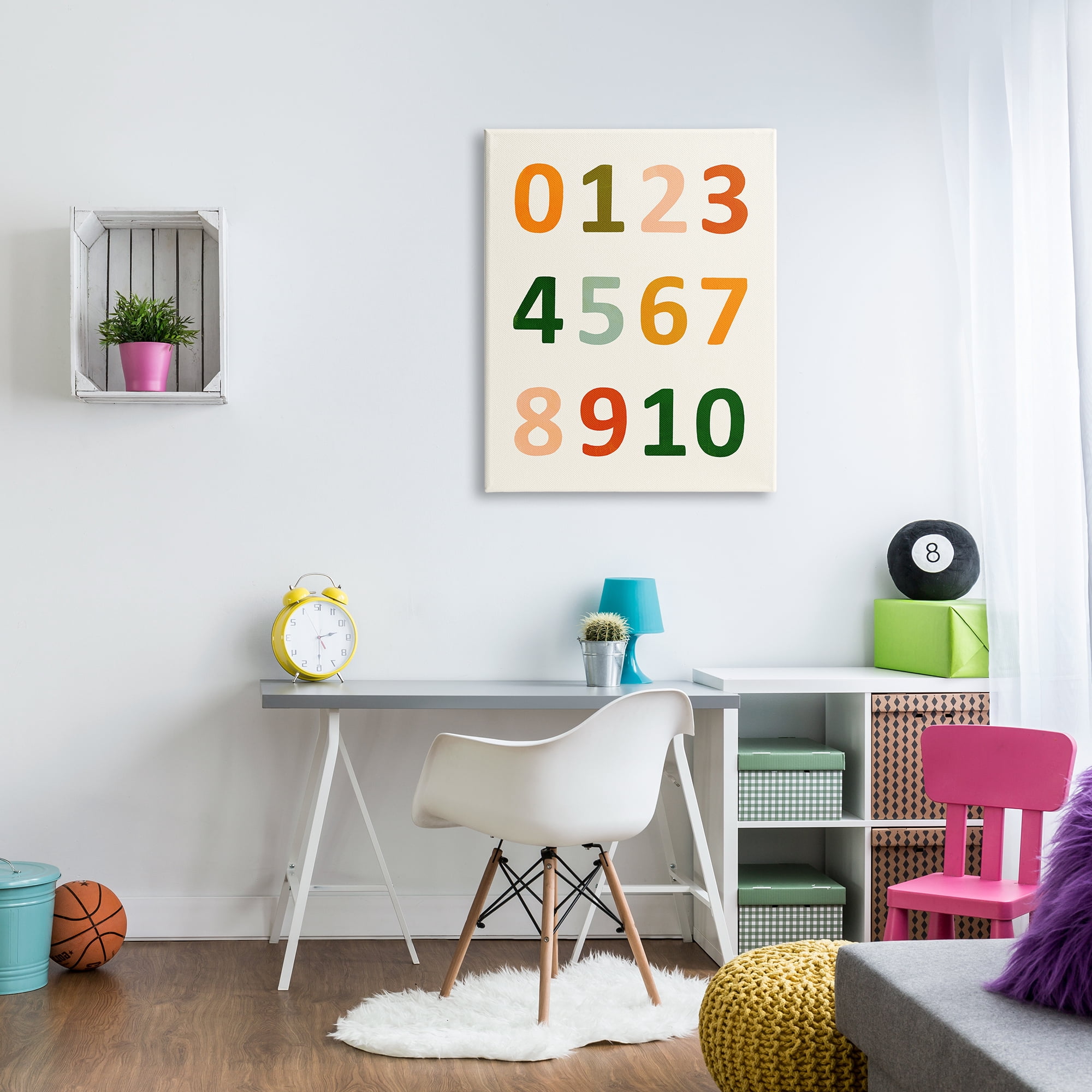 Stupell Industries 123 Number Chart Soft Earth Tone Terracotta Numeric, 30 x 40, Design by Victoria Borges