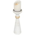 thumbnail image 3 of Northlight Wooden Pedestal Pillar Candle Holder - 12" - Brushed Antique White, 3 of 5