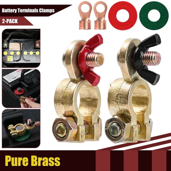 OEMASSIVE 2pcs Car Battery Terminal Clamp Connectors Positive Negative Release Disconnect