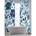thumbnail image 5 of Blue Flowers Sheer Curtains 96 Inches Long 2 Panels Abstract Art Light Filtering Semi Sheer Window Curtains Drapes for Bedroom Living Room 52"x96", 5 of 7