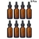 thumbnail image 3 of EeaseMX 8 botellas de aceite esencial de 10 ml para mujer, estilo retro antiguo, de vidrio, vacías, con gotero dispensador, decoración (marrón), 3 of 7