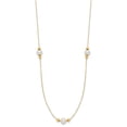 thumbnail image 4 of Auriga Fine Jewelry 14K Yellow Gold Pearl Three Station Necklace 18inch for Women, 4 of 6