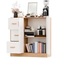 thumbnail image 6 of Aqzb Kitchen Buffet Cabinet, Coffee Bar Storage Cabinet, Kitchen Storage Sideboard with 3 Drawers and 2 Doors, Kitchen Pantry Cabinet Hutch for Kitchen, Dining Room, Livingroom Storage Cabinet, 6 of 8