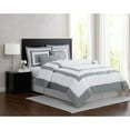 thumbnail image 2 of London Fog  Raynes Hotel 5 Piece Comforter Set White/Black Full/Queen, 2 of 5