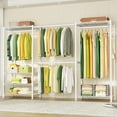 thumbnail image 5 of Ulif E1 Max Heavy Duty Closet Garment Rack, Adjustable Metal Freestanding Expandable Clothing Storage with 4 Hanger Rods, Easy to Assemble Wardrobe, White, 5 of 8