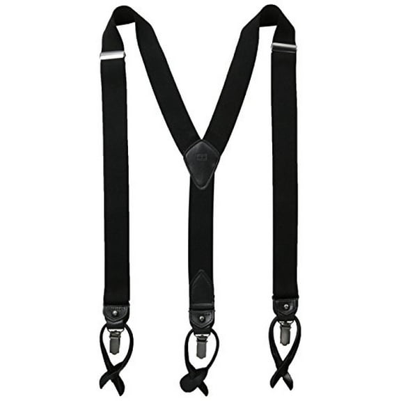 Tommy Hilfiger Mens Stretch Medium Suspenders, Black,
