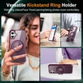 thumbnail image 7 of Case for iPhone 16, 360 Degree Rotating Ring Bracket, Support Magnetic Car Mount, Drop Protective Back Case, Anti-Scratch Translucent Ultra Slim Phone Cover for iPhone 16, Winered, 7 of 7