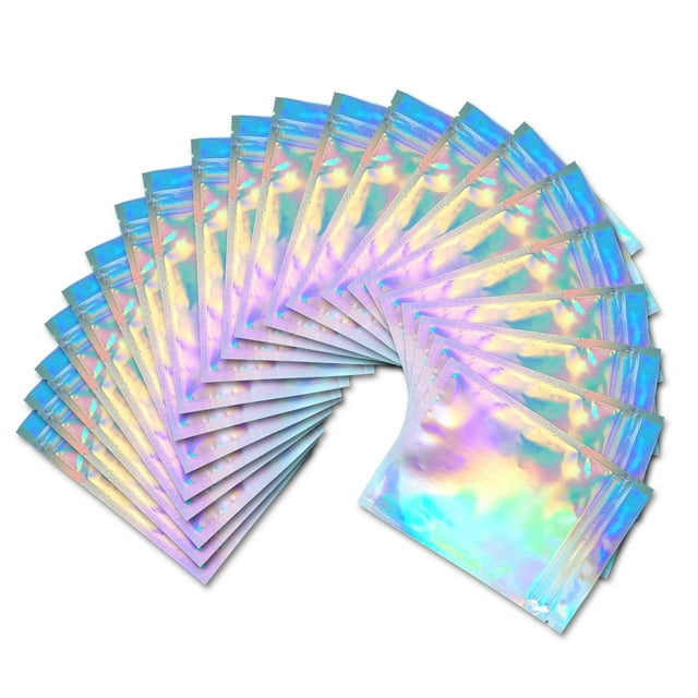 100pcs Sacs de Stockage pour la Couleur Holographique de Stockage Alimentaire
