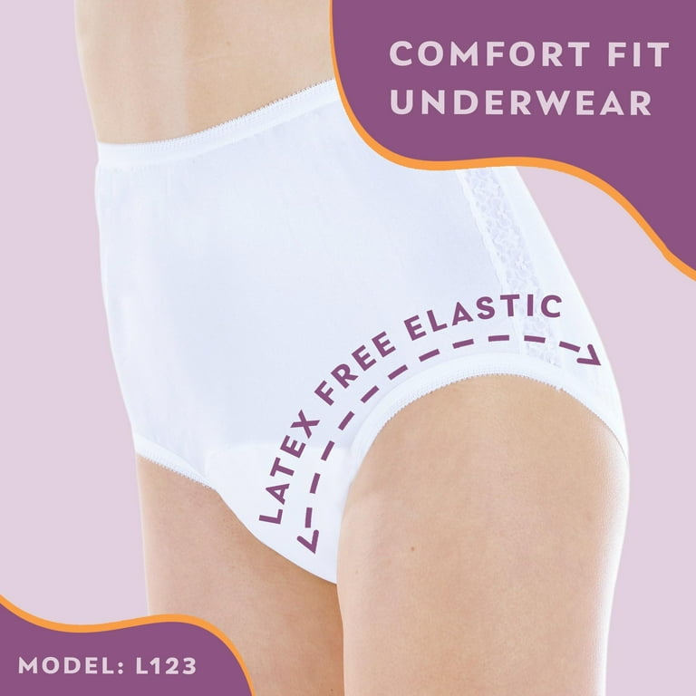 Wearever Women's Incontinence Underwear Nylon and Lace Bladder