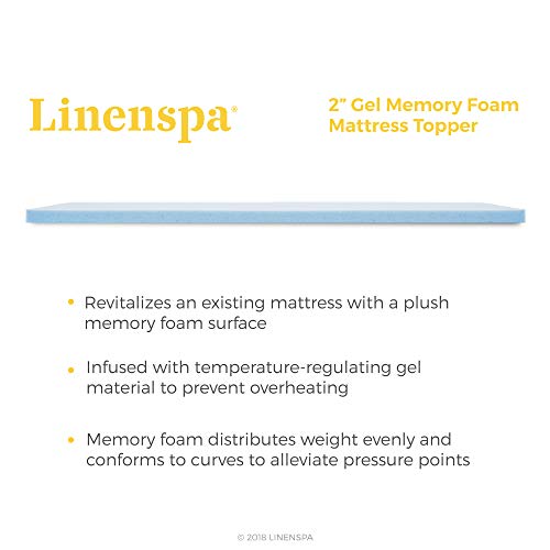 Linenspa Essentials 2'' Gel Memory Foam Mattress Topper - image 2 of 7