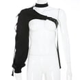 thumbnail image 1 of Camiseta De Manga Larga, Top Reflectante Personalidad Top Reflectante Irregular Top Reflectante De Personalidad Elegante Y Moderno, 1 of 14