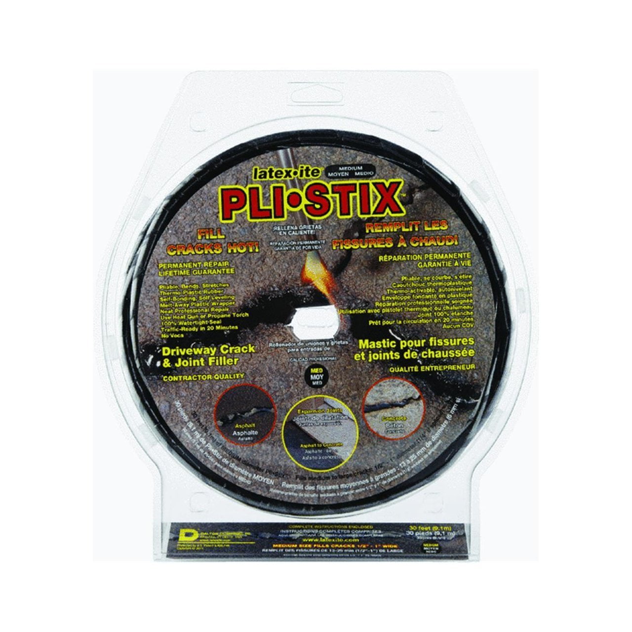 Latex-ite Pli-stix Driveway / Sidewalk Crack & Joint Permanent Filler 30' 35099