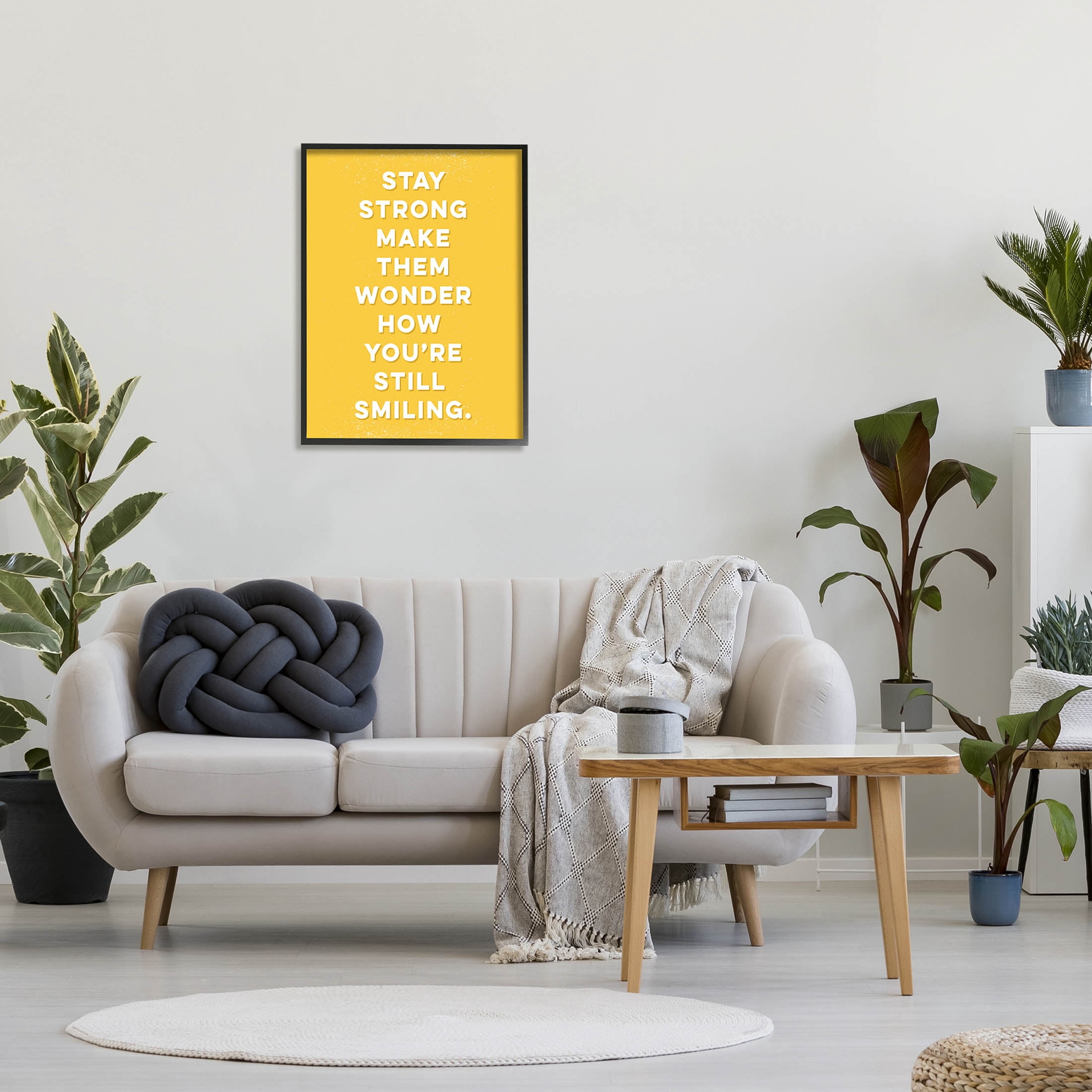 Stupell Industries Stay Strong Inspirational Phrase Graphic Art Black Framed Art Print Wall Art, Design by K. Kaufman