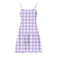 thumbnail image 6 of AHTJRT Girls Plaid Dress Lightweight Boho Beach Sundress Breathable Spaghetti Straps Dresses Travel Vacation Maxi Dress Purple 9 Years, 6 of 7