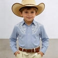 thumbnail image 2 of WERYOUNG Boy's Shirts Long Sleeve Lapel Western Cowboy Print Kids Fashionable Button Down Shirt Outdoor Activities Versatile Cozy Children Tops, 2 of 3