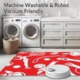 thumbnail image 5 of ODIKA 2'x3' Machine Washable Non-Slip Area Rug, Nostalgic Sports Equipment Vintage Athletic Gear High Traffic Rug with Pad, Red, 672906, 5 of 8