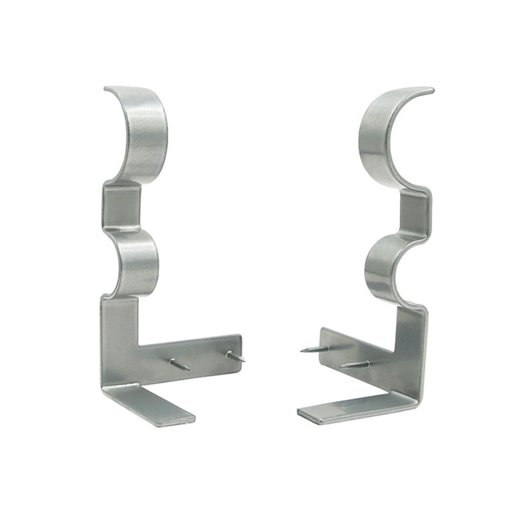 Double Center Support Curtain Rod Bracket Window Frame Rod Bracket 2pcs