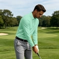 thumbnail image 6 of Hearthz Polo Shirts for Men Soft Breathable Solid Color Mens Long Sleeve Shirt Moisture Wicking Golf Polos for Men Green XXL, 6 of 9
