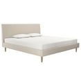 Mr. Kate Daphne Upholstered Bed with Headboard and Modern Platform Frame, King, Ivory Velvet