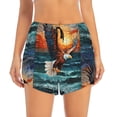 thumbnail image 2 of Balery Textured Bald Eagle Pantalones cortos deportivos para mujer con forro y dos bolsillos, elásticos, para entrenamiento, gimnasio, yoga-Medium, 2 of 7