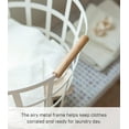 thumbnail image 4 of Yamazaki Home Wire Basket, White, Steel + Wood, 10.5 gallon, 40 liters, Supports 22 pounds, Handles, Water Resistant, No Assembly, 4 of 6