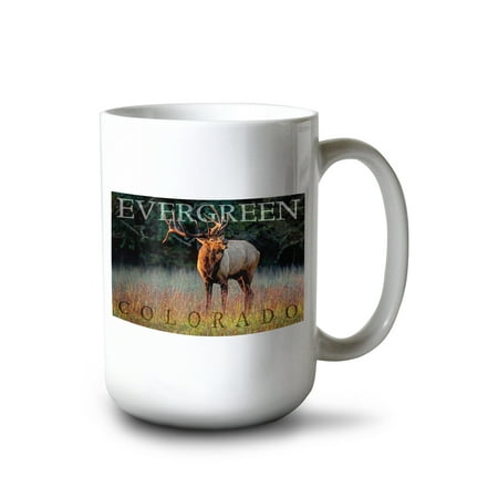 

15 fl oz Ceramic Mug Evergreen Colorado Elk Calling Dishwasher & Microwave Safe