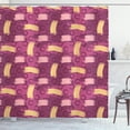 thumbnail image 1 of Geometric Shower Curtain, Strokes Drawn a Rough Brush with Colored Scribbles Abstract Art, Fabric Bathroom Set with Hooks, 69W X 84L Inches Extra Long, Pale Pink and Pale Fuchsia, by Ambesonne, 1 of 3
