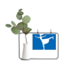 thumbnail image 1 of Esqui invierno deporte azul silueta Marco De Metal Florero De Cerámica Decoración, 1 of 4