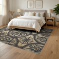 thumbnail image 3 of ODIKA 6'x9' Washable Area Rug Octopus Vintage Maritime Map Compass Nautical Border Rum Doormat Refined for Queen Size Bedroom, Under Bed, Master Suite, Easy Care, Non-Shedding, 3 of 7
