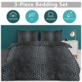 thumbnail image 5 of 3 Pcs Soft Bedding Set, Includes 1 Duvet Cover with Zipper And 2 Pillow Shams,Crocodile Silver Twin(86"x70"), 5 of 8