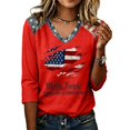 thumbnail image 2 of Fabrcox S-5XL 1776-2026 USA 250th Anniversary Shirt Flag Print 3/4 Sleeve Women 4th of July Shirt We the People Celebration Freedom Funny Patriotic Shirts for Women, 2 of 5