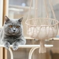 thumbnail image 4 of Cat Hammock Window Perch under $5! Yrmaups Cat Hammock, Window Mounted Cat Bed, Hanging Cat Basket, Cat Perch for Large Cats, Space Saving, Washable, Sturdy Cotton Rope, Indoor Outdoor Use, 4 of 8