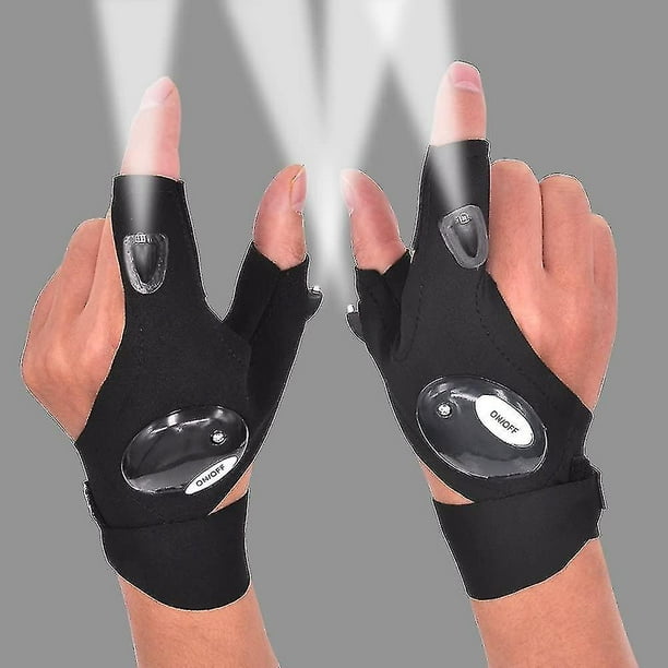 Outdoor Fishing Gloves, 2 LED Flashlight Gloves Gadgets for Men 2