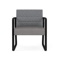 thumbnail image 2 of Waterfall Reception Sled Base Oversize Guest Chair / Black Steel / Gray / Gray, 2 of 5