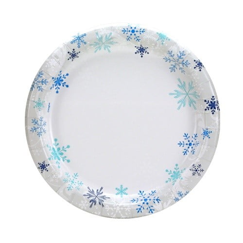 snowflake paper plates
