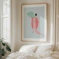 thumbnail image 5 of The lady with the green fan - Illustration Art Deco Vintage Fashion Pastel Minimalist Modern Art Abstract Oak Framed Wall Art Print 18 x 24 inches, 5 of 12