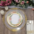 thumbnail image 2 of Efavormart 25 Pack | 9" White Elegant Floral Design Gold Rim Paper Dessert Plates, Disposable Salad Appetizer Plates, 2 of 11