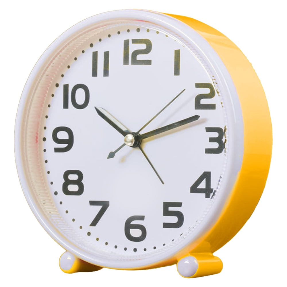 Silent analog alarm clock, gentle wakeup clock, round alarm clock