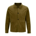 thumbnail image 6 of NoxwB Men's Retro Plain Color Stretchy Corduroy Jackets Loose Fit Warm Casual Business Suit Blazer Single Breasted Long Sleeve Turndown Collar Coats with Pockets Army Green M, 6 of 6
