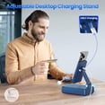 thumbnail image 4 of Gifts for Men Women - Bluetooth Speaker with Cell Phone Stand and Wireless Charger,Wireless Charging Stand Phone Holder for Desk Birthday Gift Idea for Dad Mom (Blue), 4 of 4