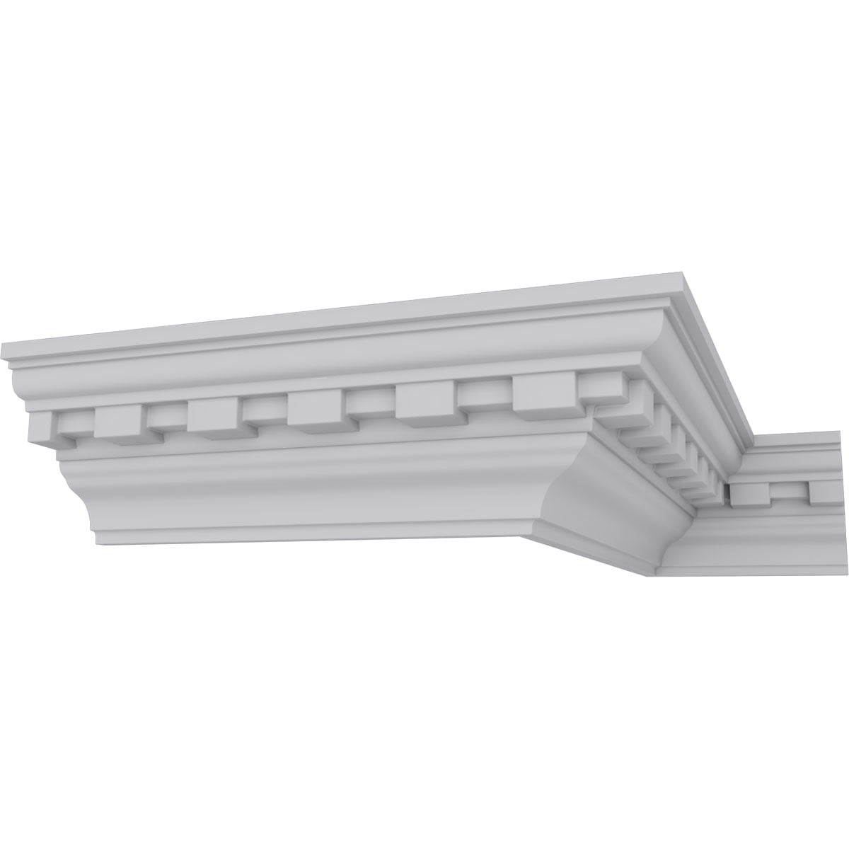 2"H x 2"P x 2 7/8"F x 94 1/2"L, (1 1/4" Repeat) Dentil Crown Moulding