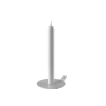 DesignNest White Cast Iron Metal Taper Candle Holder with Magnetic Plate Modern Home Décor Gift 7.8"