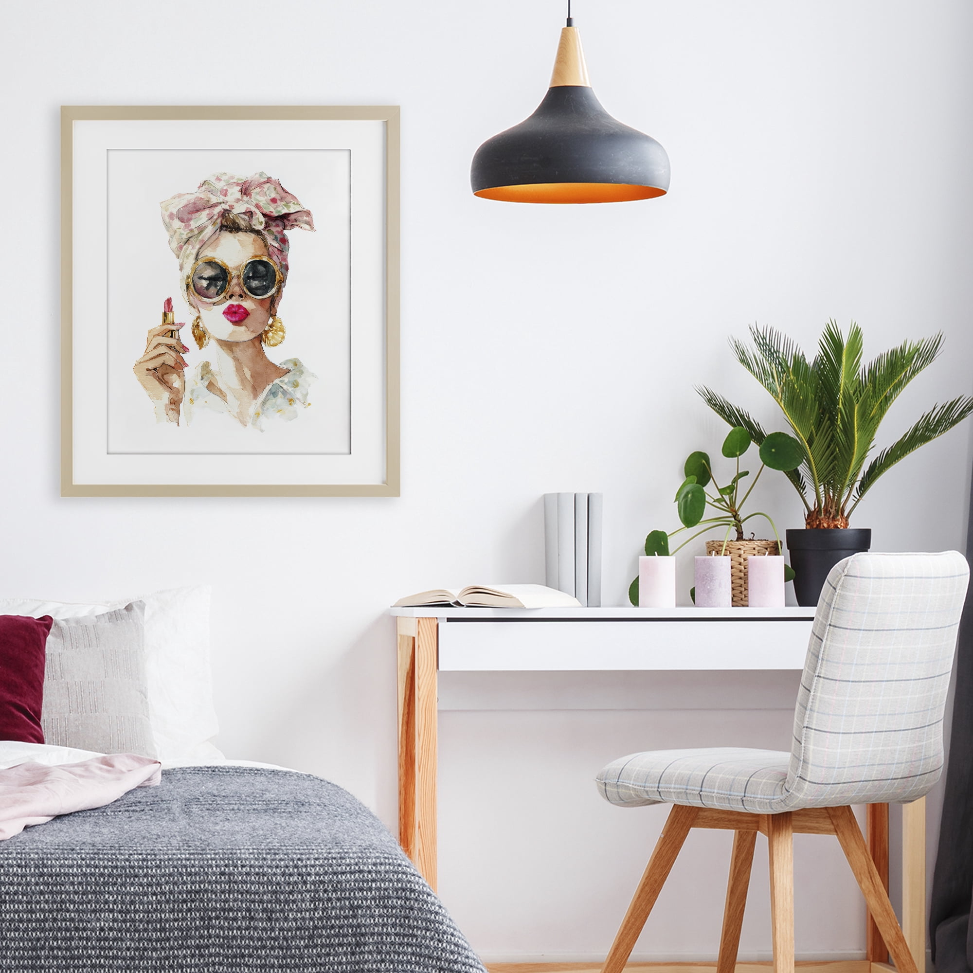 Stupell Industries Feminine Lipstick Spell Birch Framed Print Under Glass, design by Svetlana Aleynikova