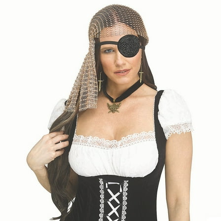 Fun World FW96956GD Adults Gold Rhinestone Bling Pirate Costume Accessory Kit