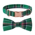 thumbnail image 1 of Collar para perro a cuadros FloreceBien ajustable - Collar para perro navideño Collar clásico premium con correa a cuadros y cierre de metal, 1 of 5