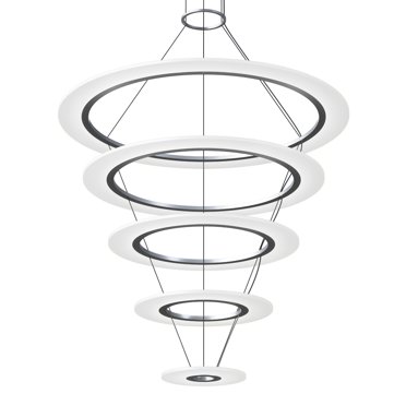 Sonneman 2078 Arctic Rings 5 Light 37" Wide Led Ring Chandelier - Black